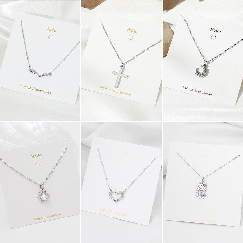 Dongdaemun Floral Pearl Diamond Star & Moon Antler Necklace for Women