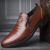 2024 Spring and Autumn New Men's Dress Leather Shoes Men's British Business Pointed Shoes Embossed Fashion Foot Shoes 1016