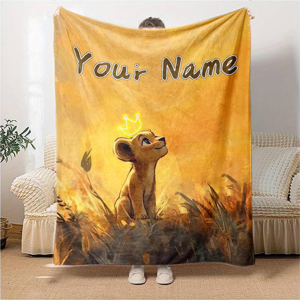 Custom Name "Simba's Journey" blanket for Couch & Bed, Plush Cozy Fuzzy Blanket Super Soft & Warm Blankets for Fall and Winter. 0908449