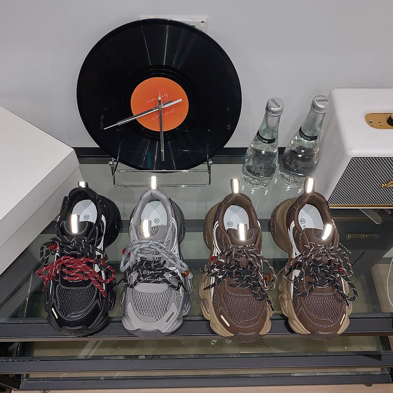 [Fanfuna] 2025 Autumn and Winter New Thick-soled Heightening Dad Shoes Women's Color Matching Versatile Lightweight Casual Sports Shoes