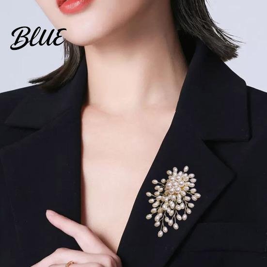 Women Brooch Zinc Alloy Pin Irregular Shape Imitation Pearls Lapel