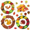 131Pcs Fall Wreath Craft Kit, Autumn Crafts Set, Thanksgiving Art Supplies, Foam Craft Kit,Hedgehog Craft Set, Felt Craft Kit