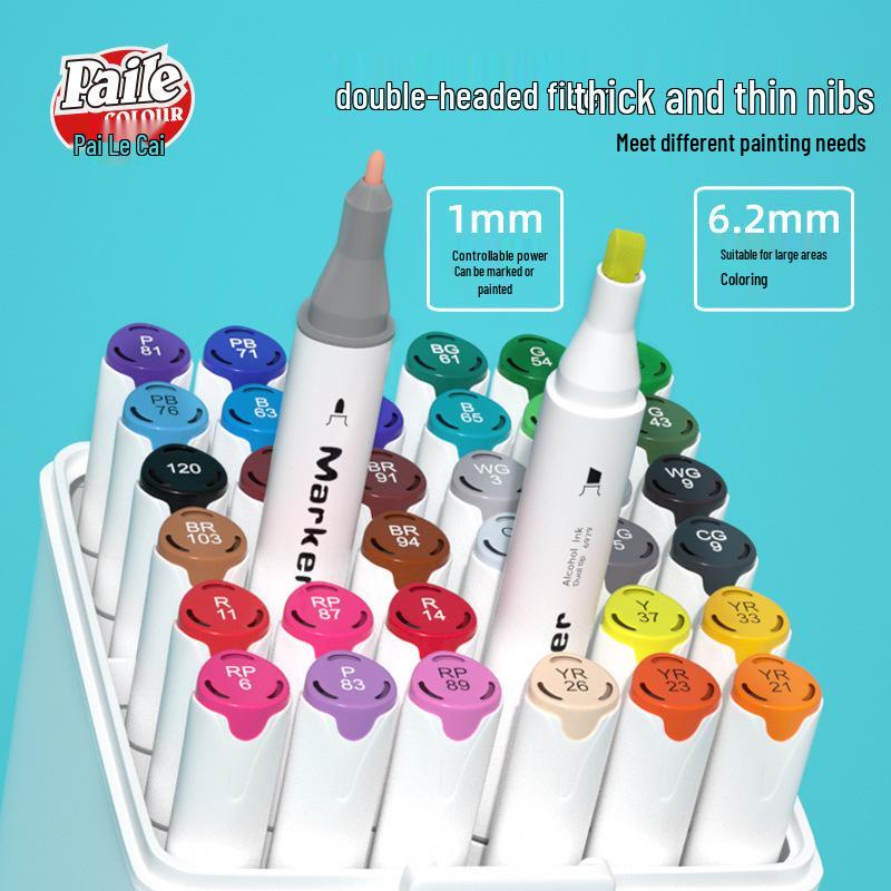 Popular Quick-Dry Double-Ended Marker Set: 12, 24, 36, 48, 60 Colors with Triangular Barrel and Eco-Friendly Ink.
