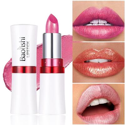 Shimmering Lipstick Pearl Lip Gloss Sparkling Glitter & Shine - Long Lasting & Moisturizing Lipstick Highly Pigmented Lip Stain Gift for Women