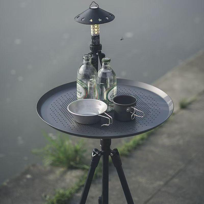 Round Table Camping Round Table Portable Mini Round Outdoors Picnic Folding Small Brazier Table Camping Equipment Accessories