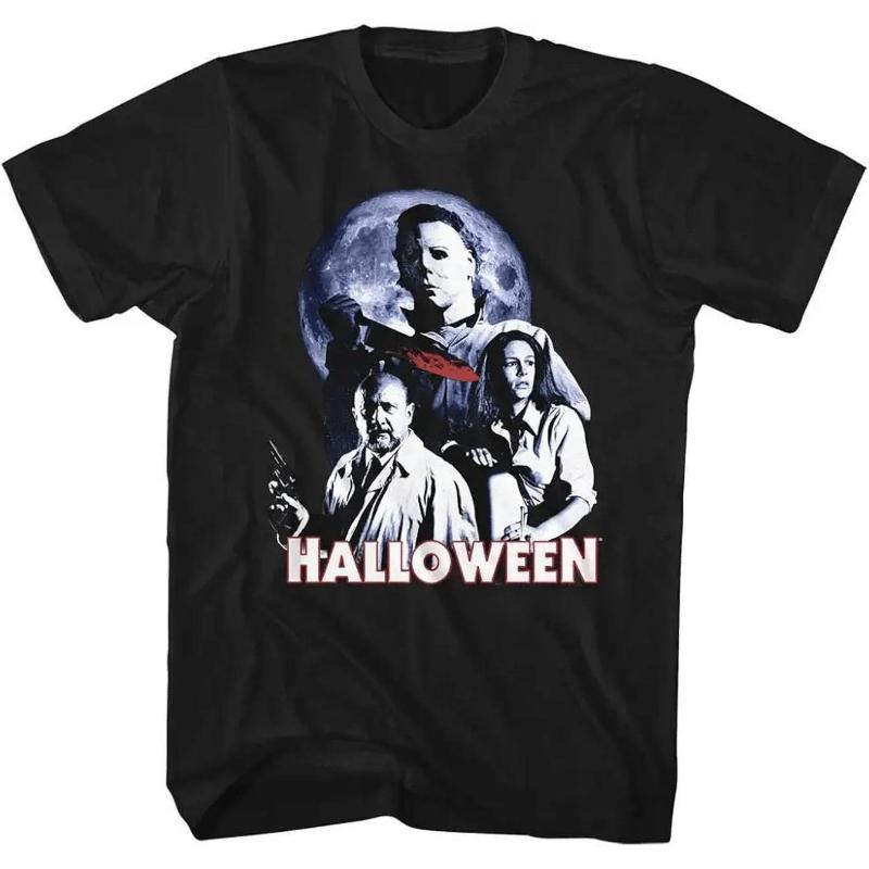 Halloween Horror Movie Pattern T-shirt Suitable for Both Men and Women In All Seasons, Casual and Fashionable Streetwear