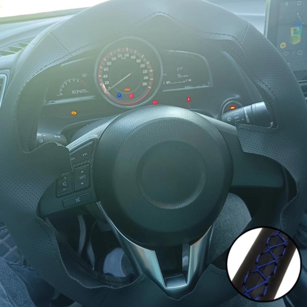 Hand-stitched Black Wear Resistant Steering Wheel Cover Artificial leather For New Mazda 3 CX-3 2016 CX-5 CX5 Atenza 2014