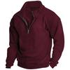 Felpa da uomo con colletto alto e zip in pile per l'inverno, stile casual urbano