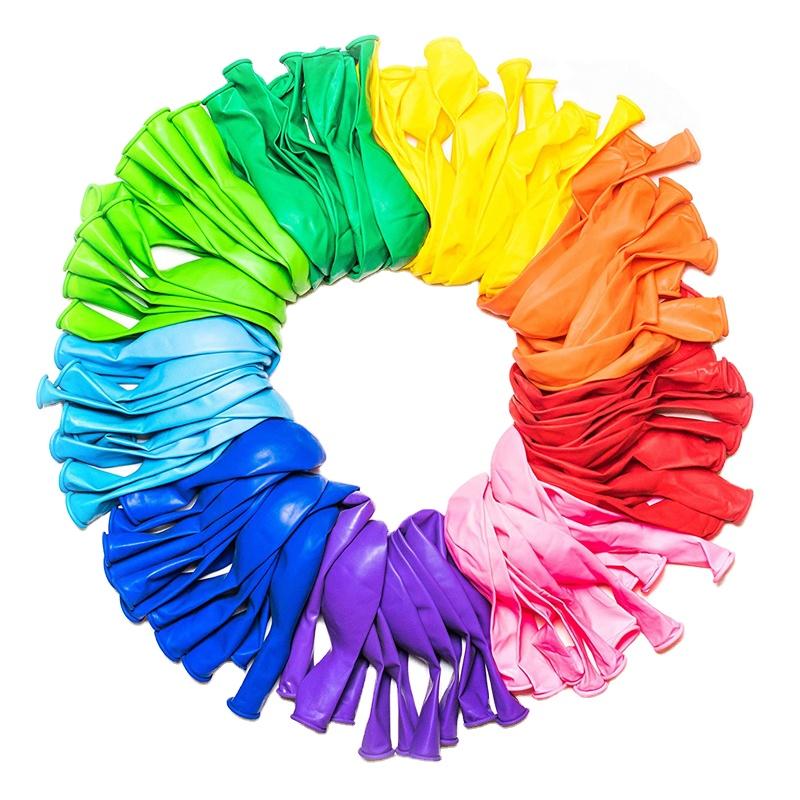 10 Colors Latex Rainbow Set 100 Pack 2.8g 12 Inch Supplies for Wedding Birthday Mother Day Party Decoration Accessory Balloons 12 inch