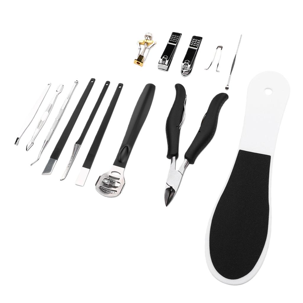 14 Pcs Toenail Care Kit Stainless Steel Toenail Removal Kit with Clippers Scrapers Lifter Ear Spoon Cuticle Pusher