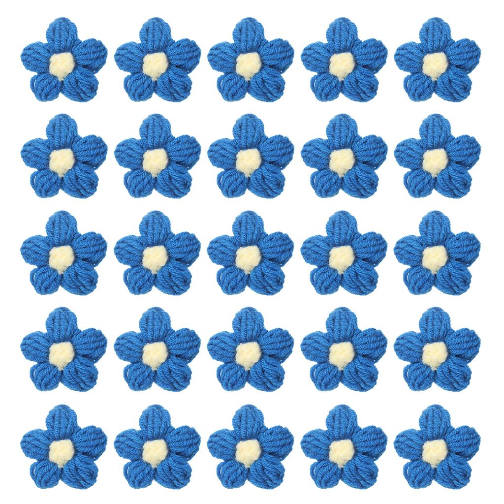 36pcs Crochet Flowers Applique Flowers for Craft Sewing Crochet Flowers Bouquet  DIY Hair Clothes Party Craft Christmas Decor