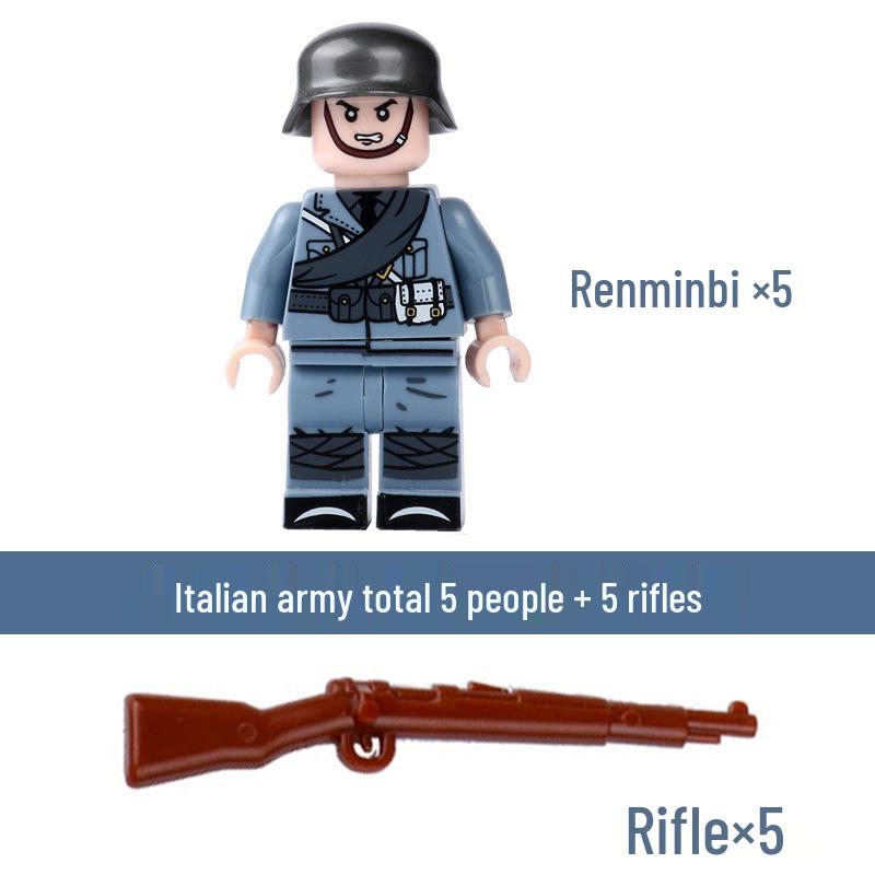 Compatible Lego WWII Military Minifigures: US Army Soldiers with Weapons - Educational Assembly Toys for Boys