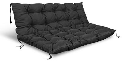 Set of Garden Cushions 120/80 Cm + 120/40 Cm for a Pallet Bench, Waterproof Black
