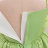 Toddler Princess Dress with 3D Rose Flowers and Shiny Satin Puff Sleeves
