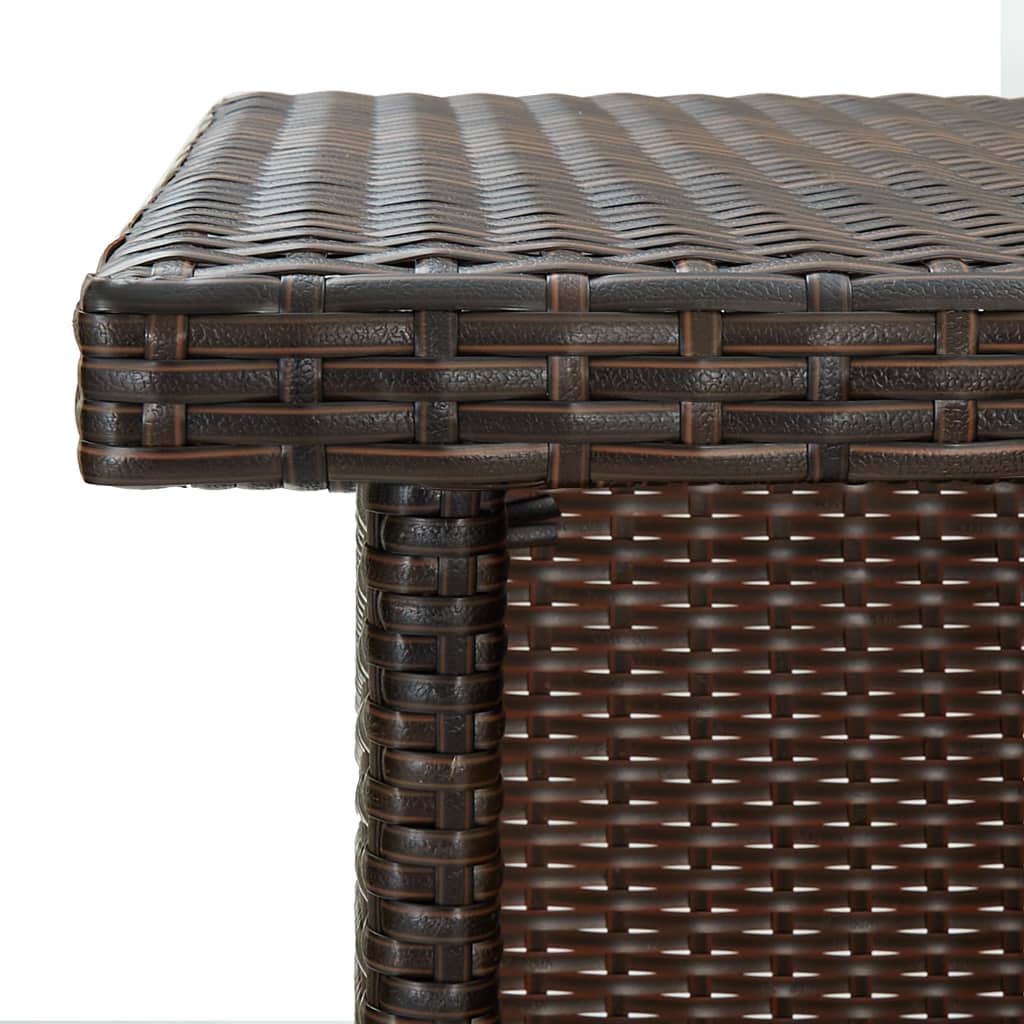 3 Piece Garden Bar Set with Cushions Brown Poly Rattan