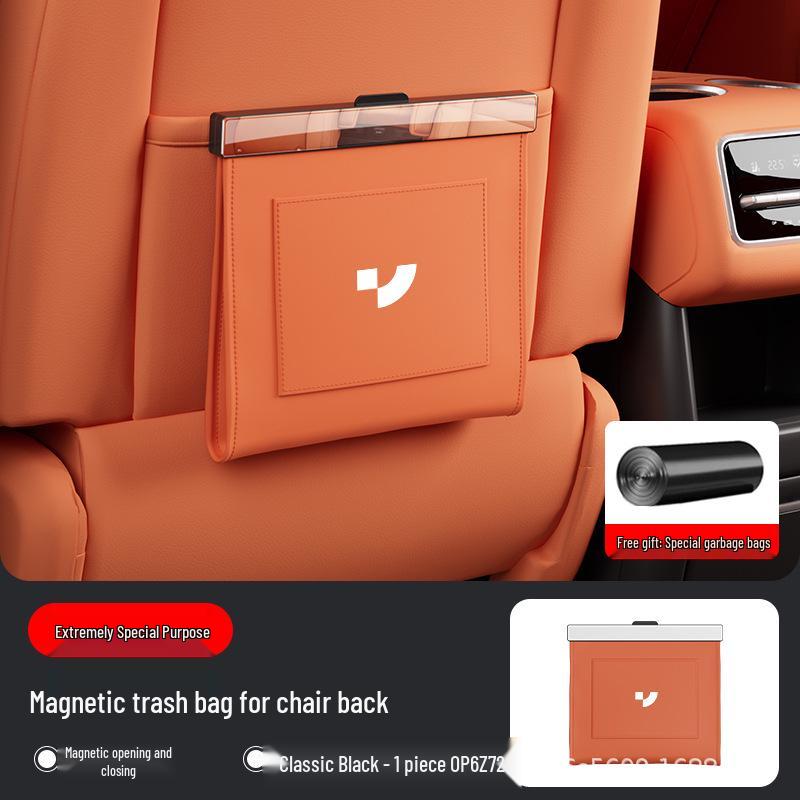 Zeekr 01/07 Seatback Magnetic Waterproof Leather Foldable Car Trash Bag