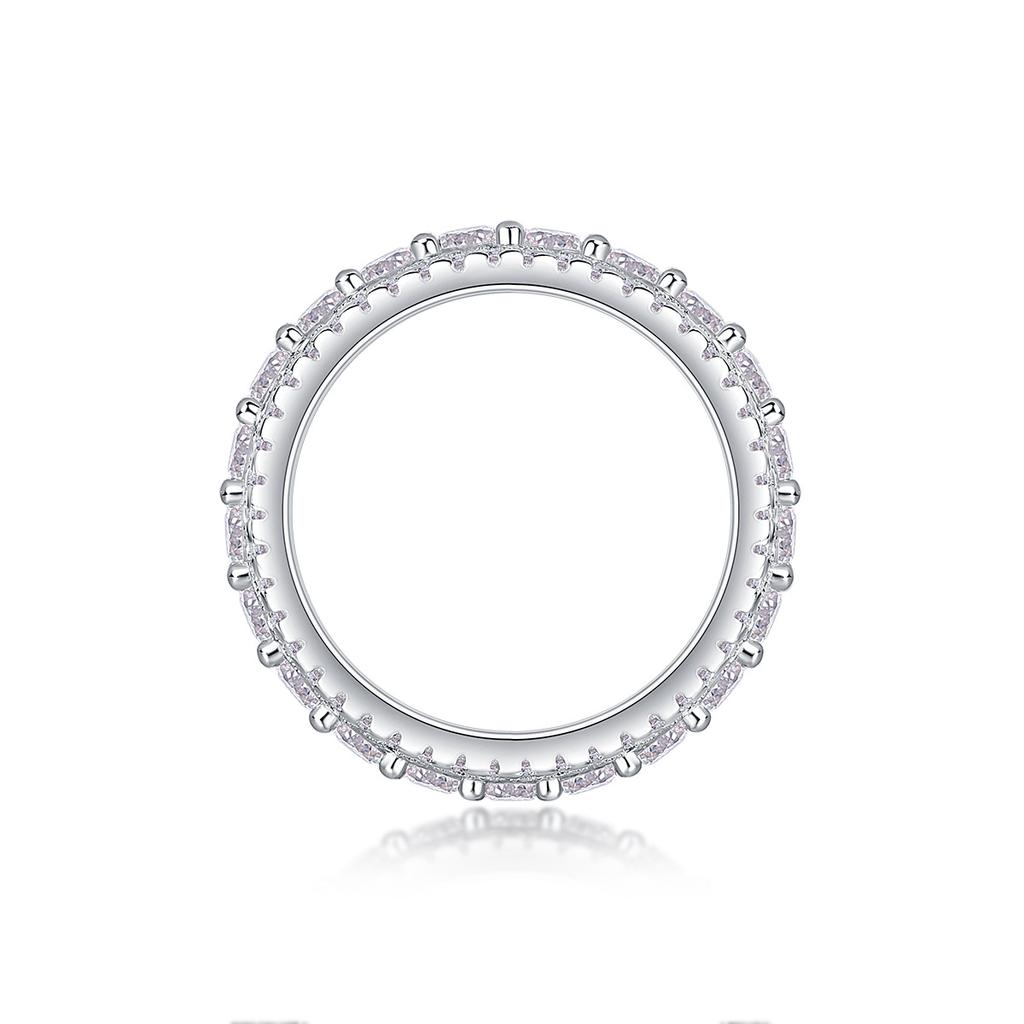 S925 Silberring Moissanit Geschlossener Ring