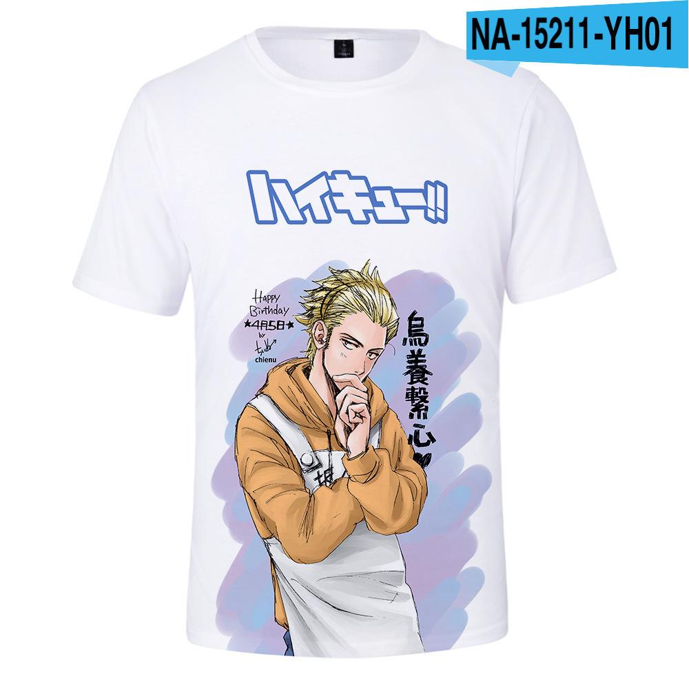 Summer Round Neck 3D Anime Print Top Fashionable Casual Short Sleeved Men's T-shirts