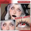 Eyeshare DEMON Rote Cosplay Kontaktlinsen für Augen Blutrote Pupillen Halloween Augenlinse Weiß/Schwarz Weichlinsen