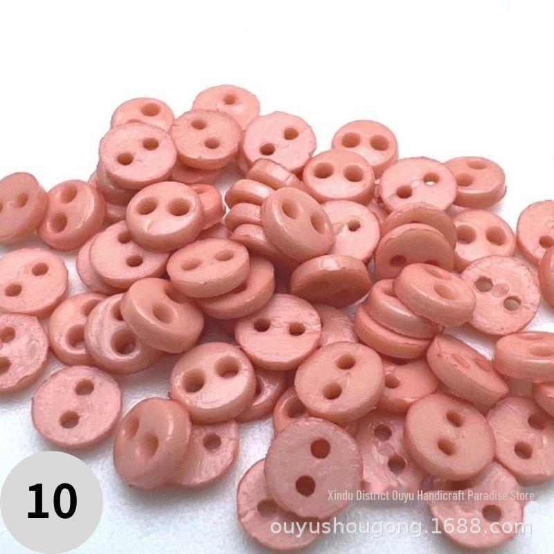 4mm Dual-Eye Plastic Buckle with Edge Button for DIY Felt Doll Accessory