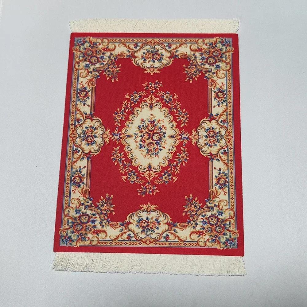 Woven flower Persian carpet small coaster retro style rubber non-slip computer mats wholesale merchants cheap mouse pad desk mat