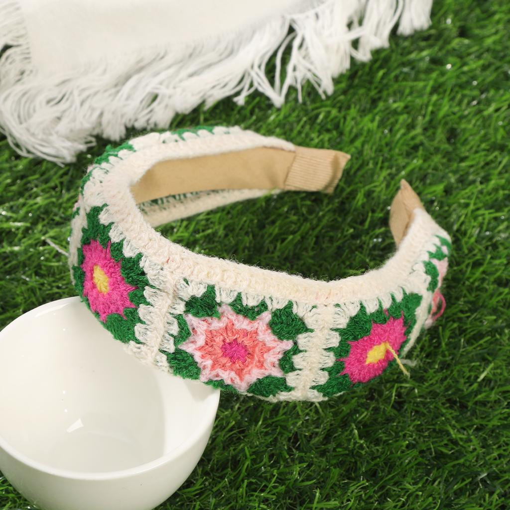 Crochet Wide Headbands Women Wash Face Makeup Hair Hoops Hairband Ladies Korean Sweet Beach Bezel Head Hoop Headwear Accessories