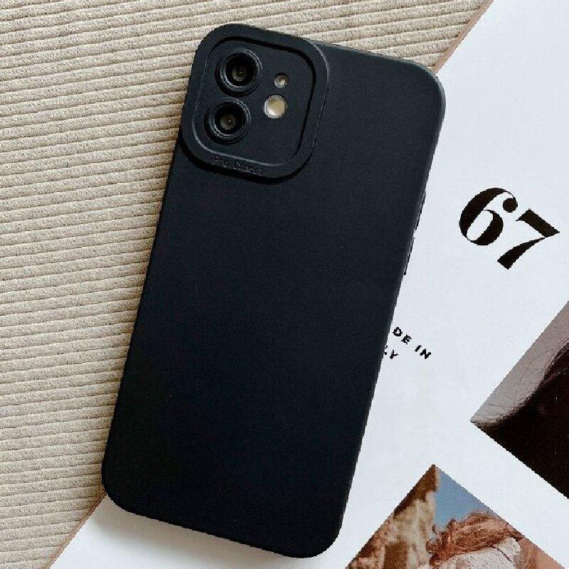 pure color Matte Simple Soft Silicone Phone Case for For Iphone 16 1 14 13 12 11 Pro Max Plus Lens Protection Shockproof Cover