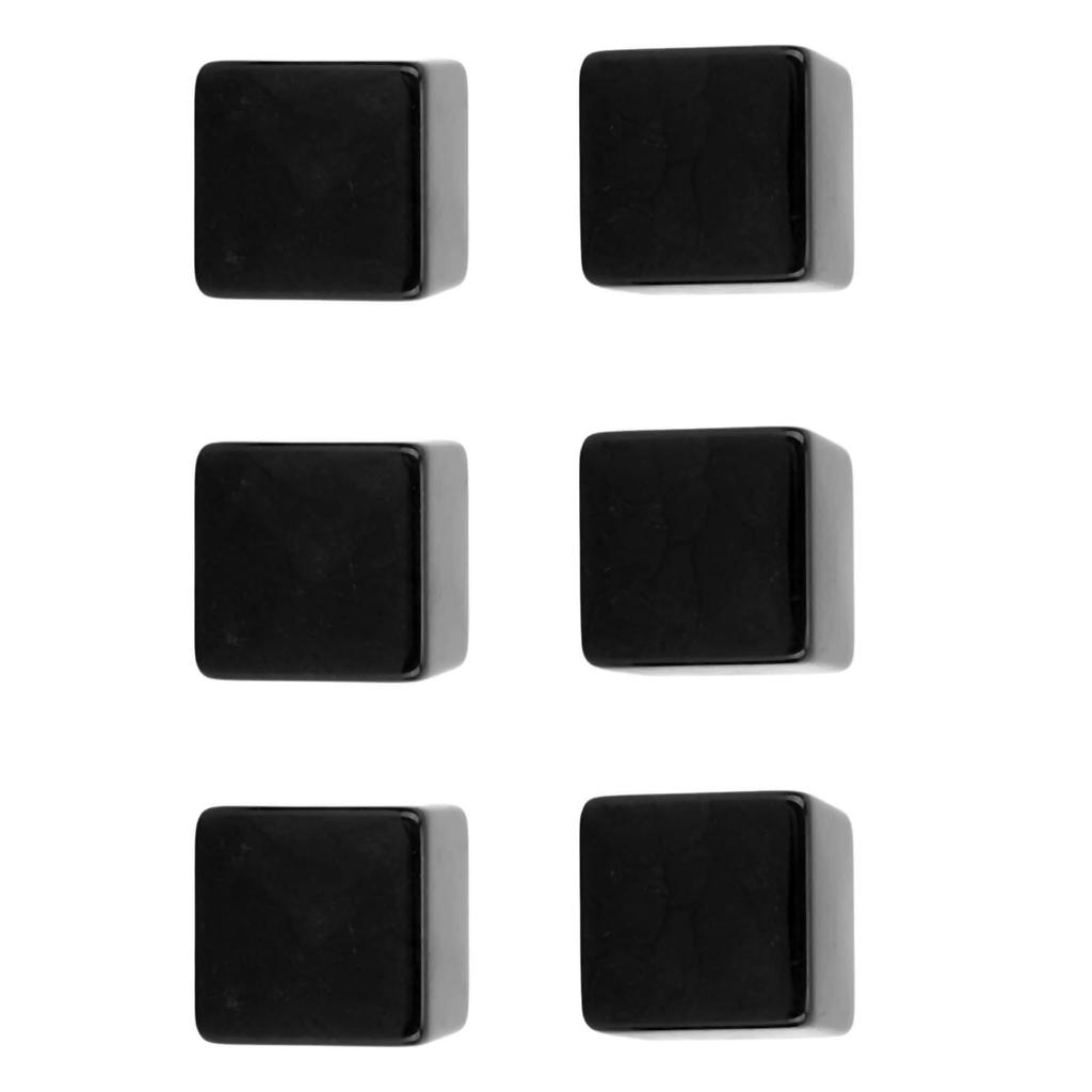 6PCS Blank Dice Cubes DIY Unfinished Dice Blocks Teaching Party Puzzle 6 Sided Dice Plastic Cubes Black