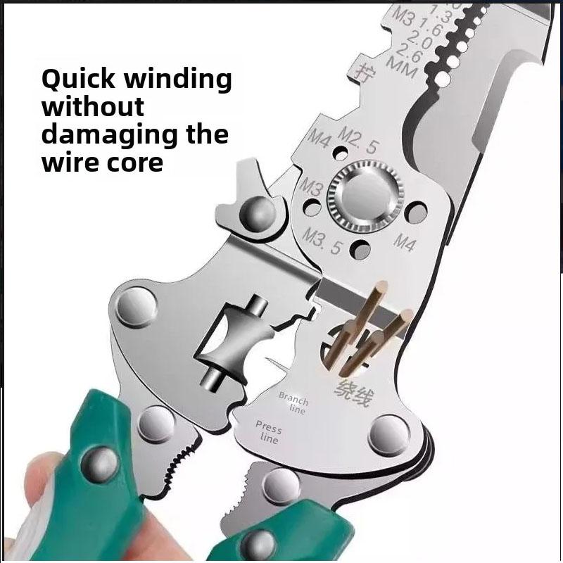 ZK Pliers Multi Functional Folding Electrician Wire Stripping And Cutting Pliers Wire Splitting And Crimping Pliers Wiring Plier