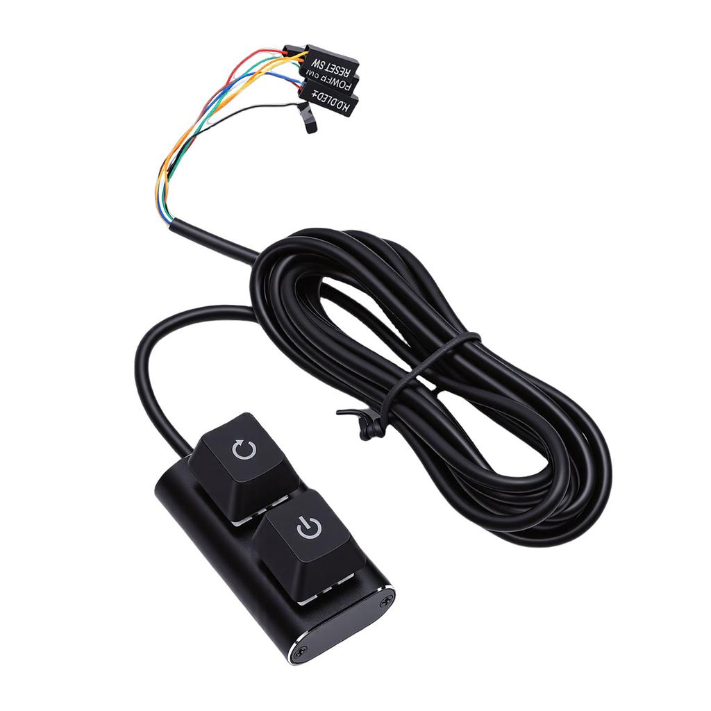Desktop Computer Power Switch External PC Power Button Extension Cable with On Off Reset Switch for Computer Motherboard
