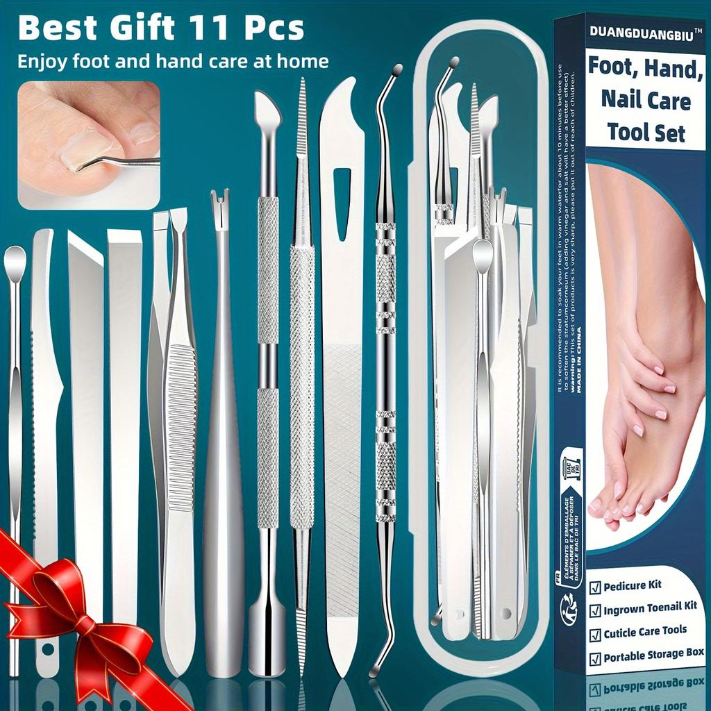10-Piece Stainless Steel Ingrown Toenail Clipper Set, Odorless Foot Care Manicure Kit, Halloween Gift