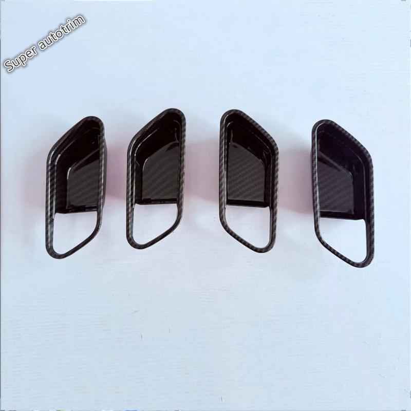 Car Inner Door Handle Bowl Frame Decoration Cover Trim For Nissan Kicks 2025 2026 ABS Black / Carbon Fiber Accessories Interior