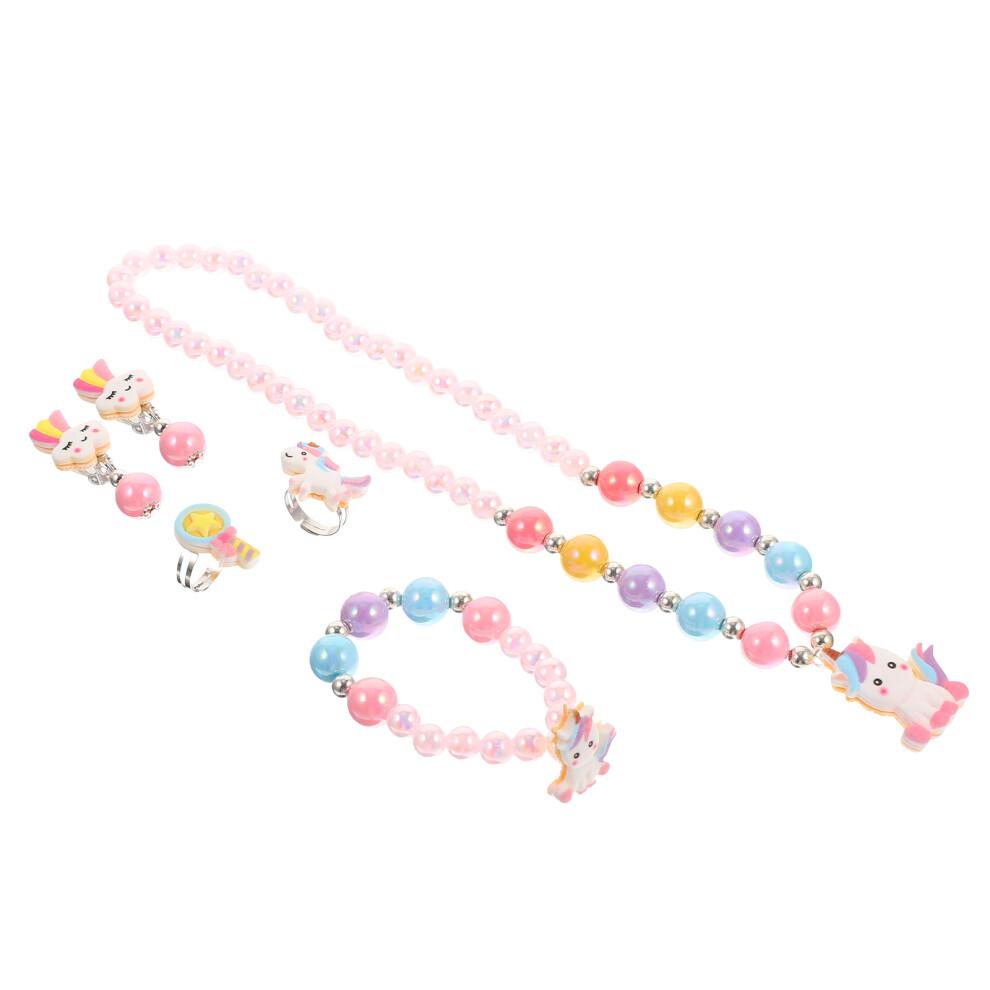 4 Sets Kids Jewellery Girl Pearl Jewelry Necklace For Children'S