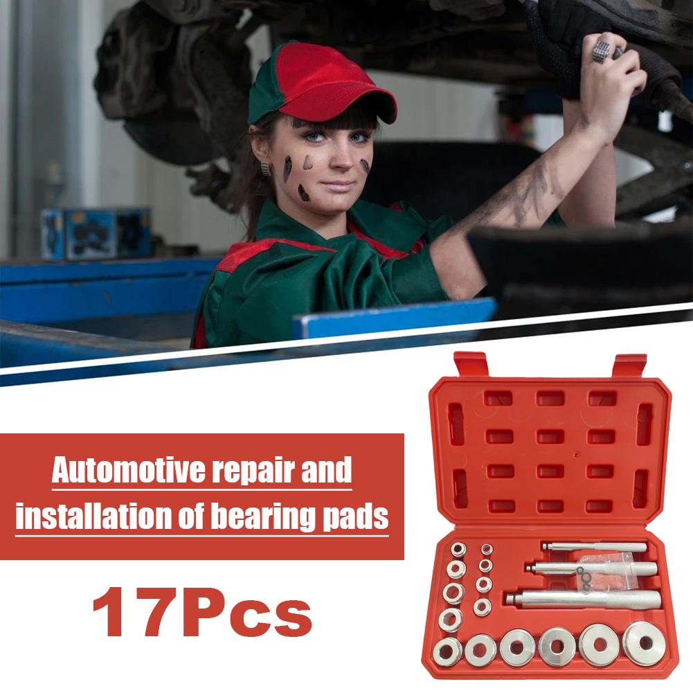 Narzędzie do demontażu łożysk Zestaw naprawczy 17 szt./zestaw Wciskak/ściągacz uszczelnień Narzędzia samochodowe Zestaw do łożysk kół aluminiowych