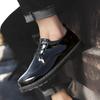 Men's loafers new large-sized fashionable thick-soled sneakers men's lacquered casual sports shoes  Low heels men's punk shoes