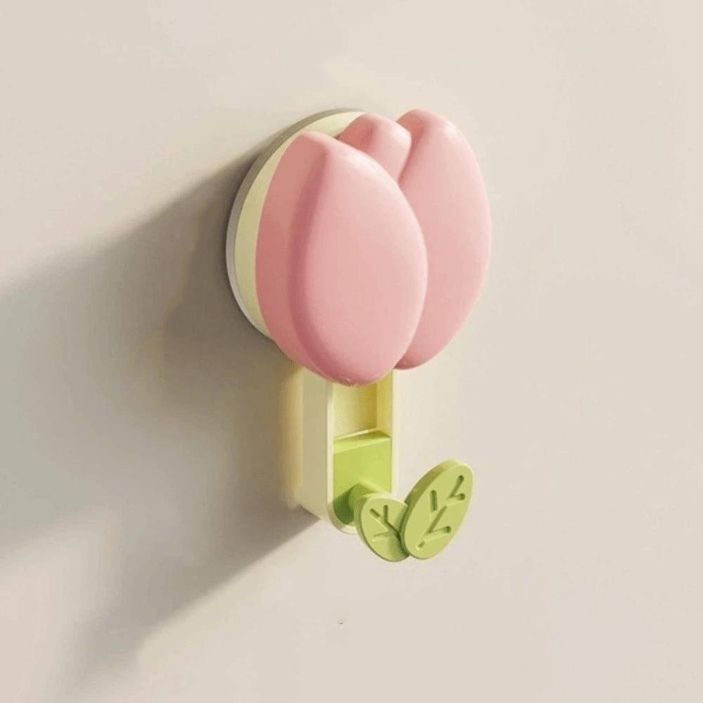 Removable Tulip Suction Cup Hooks Plastic Wall Mounted Hook Vacuum Suction Hook Dormitory