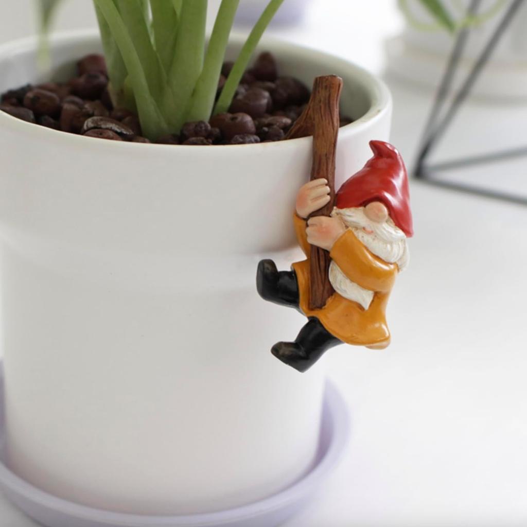 3Pcs Gnomes Set Decor, Miniature Flower Pot Figurines Statue for Fairy Garden Desk Ornament Yard Dwarf Office Window