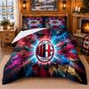Printed 3Pcs Bedding Set AC Milan Pattern Bed Sheet Pillowcase For Bedroom Decor