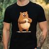 Men's T-Shirt Funny Brown Bear Motif Cotton Size XS To 5XL
