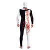 Unisex Horror Bloody Clown Cosplay Jumpsuits Halloween Horror Santa Claus Bodysuit Adult Holiday Party Zentai Suit Rave Catsuits