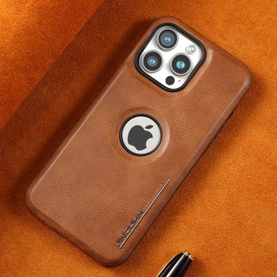 Suitable for Apple 15promax Phone Case with Exposed Logo, IPhone14 Full Cover, 13 Magnetic Attraction, 12 Business Men's Leather Case