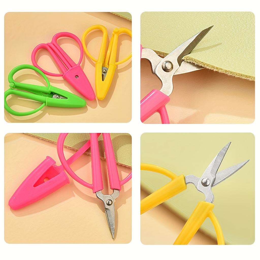 Compact Silicone-Covered Mini Scissors - Portable Thread Trimming & Embroidery Shears, Safety Pointed Tip, Ideal for Sewing & Crafts