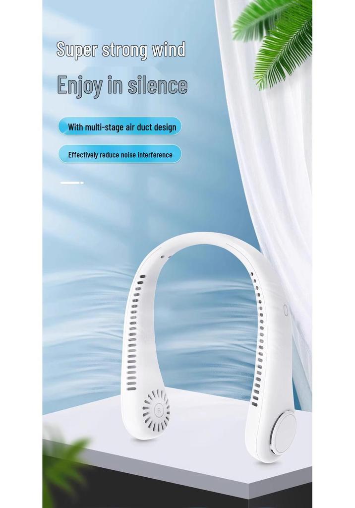 Lightweight Portable Neck Fan: 3-Speed Adjustable, Rechargeable, Ideal for Students, Office & Travel