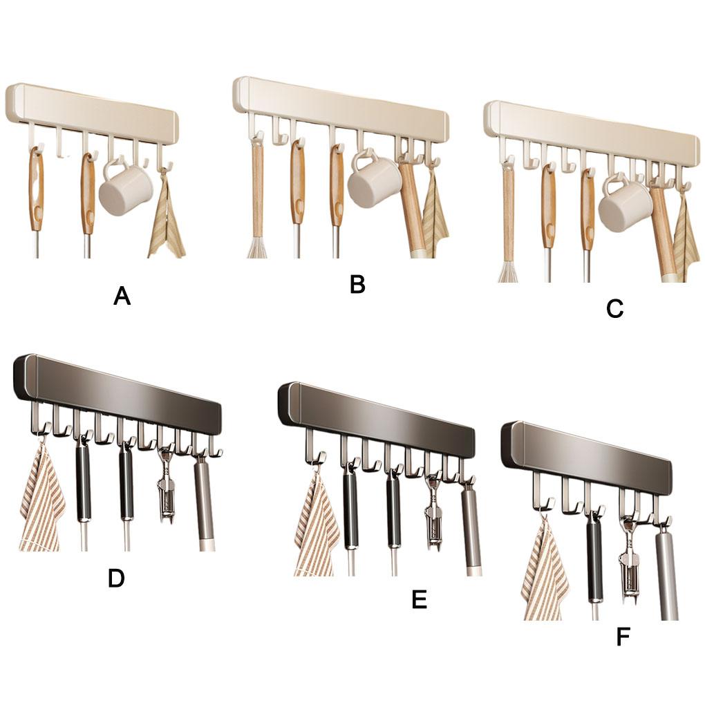 Aluminum Wall Mounted Storage Rack For Kitchen Spoon Shovel Hanging Rod Row Hook Storage Rack Etc.