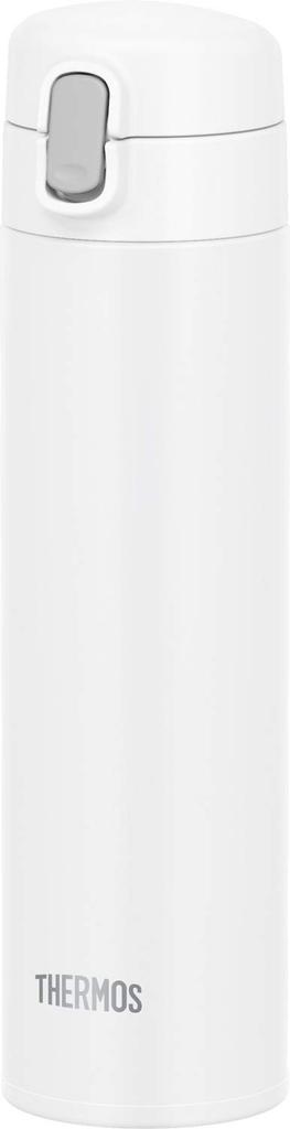 Thermos Vacuum Insulated Straw Keeps Drinks Cold WH Bottle, 450ml, White, Only, FJM-450