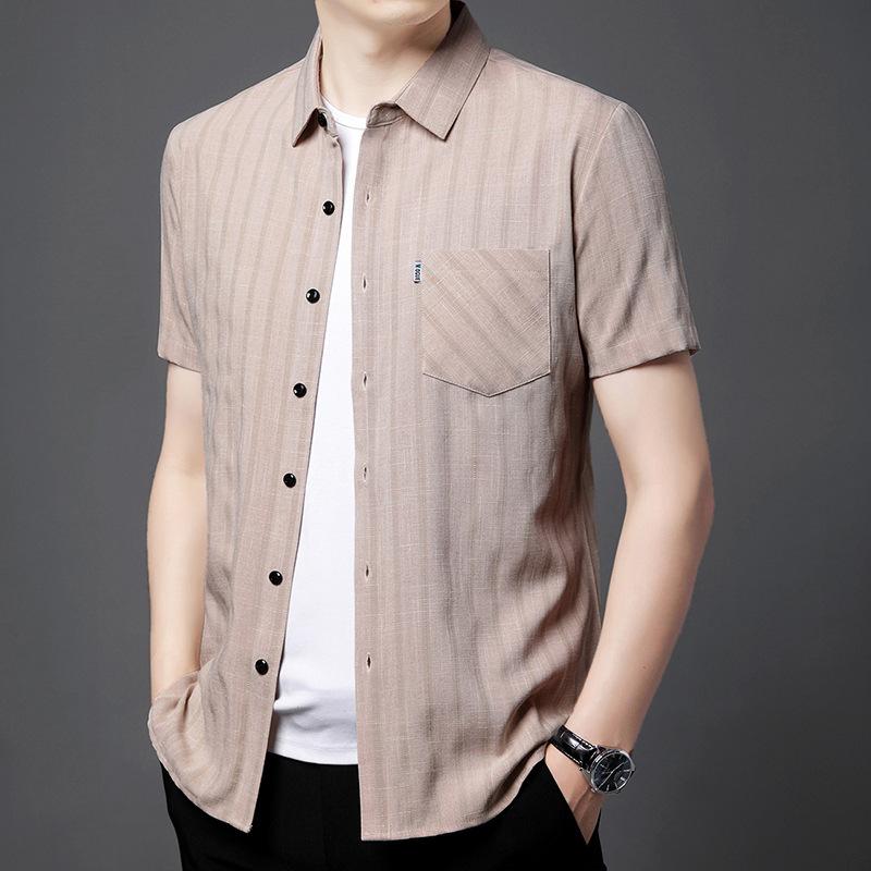 Мужская летняя рубашка с короткими рукавами — фото 8