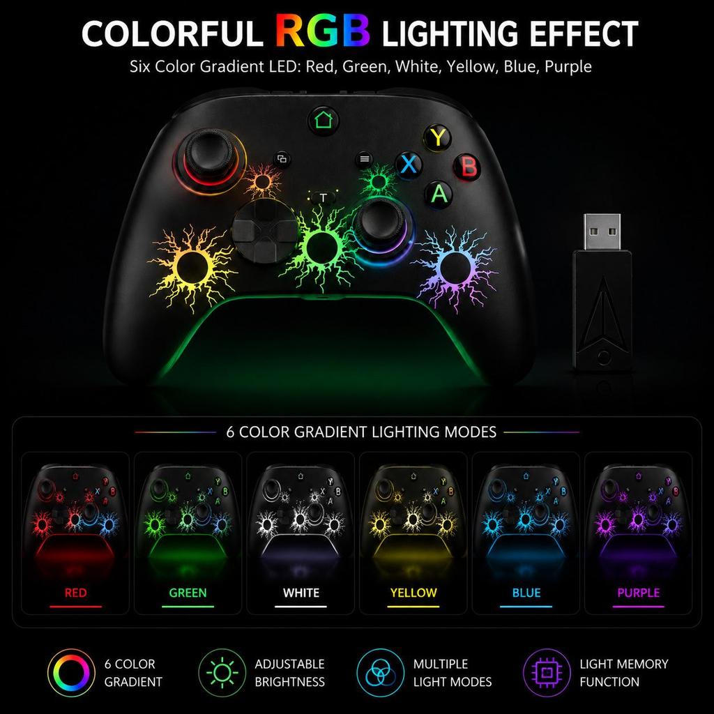 Xbox One/S/XSX Wireless Game Controller - PC, Android, Switch/P3 Compatible, Vibration & Lighting Features