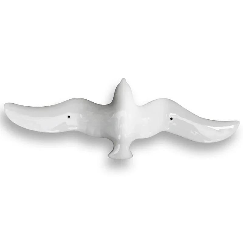 

Abstract Art Seagull Ceramic Wall Hanging Ornaments Livingroom Room Aesthetics Ceiling Wall Decoration Suspension Bird Sculpture белый