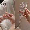 Butterfly Wine Glass Champagne Flutes with 3D Pink Decoration Wedding Glasses Faux Crystal Party Anniversary