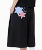 MOZMOZ Bermuda Star Patch Side Pleated Sweatpants Black